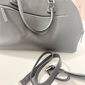 Classic grey Women’s Structured Tote with Front Zip